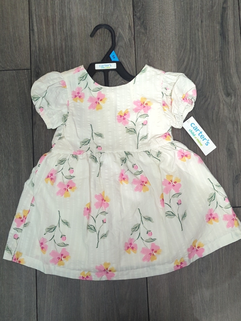 Carter's Cream Dress with Pink and Yellow Floral Print